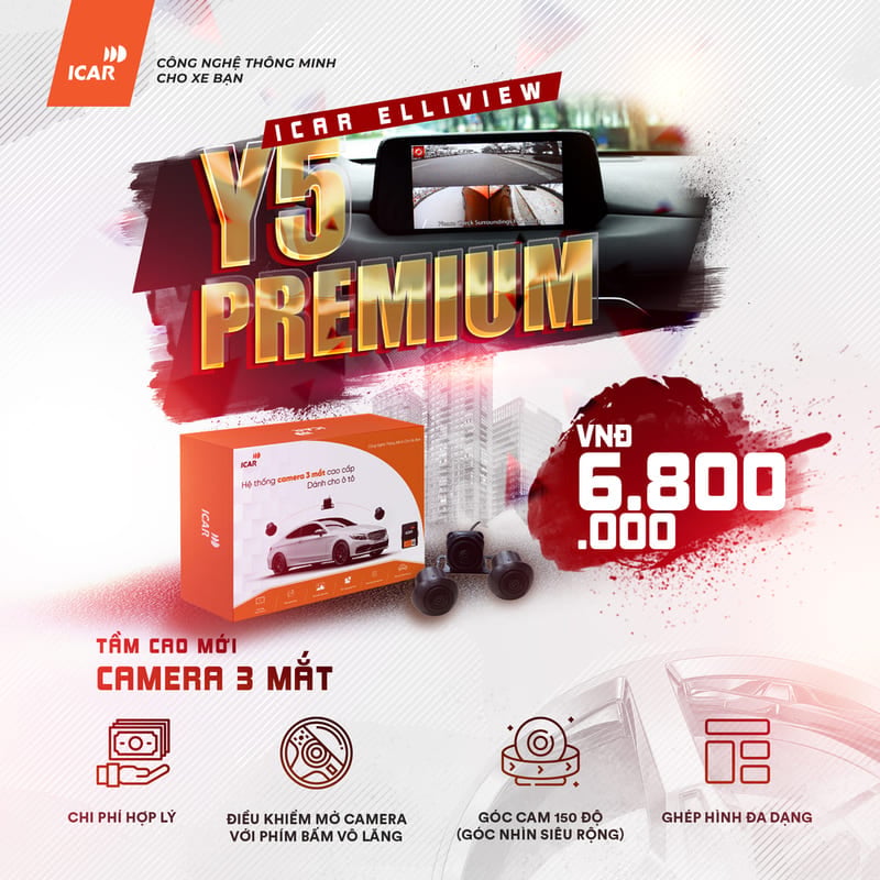 Camera 3 Mắt Ô Tô iCar Elliview Y5