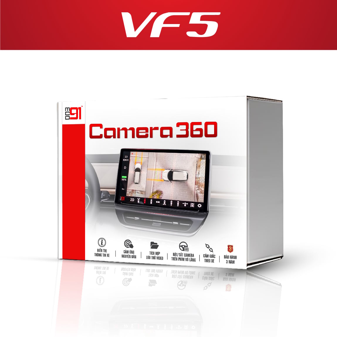 Camera 360 MCD91 VinFast VF5 Hiển Thị Màn Zin