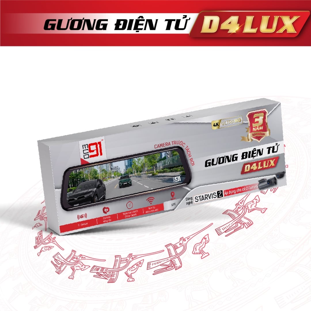Camera Hành Trình Gương Điện Tử MCD91 D4 LUX 9.66 Inch