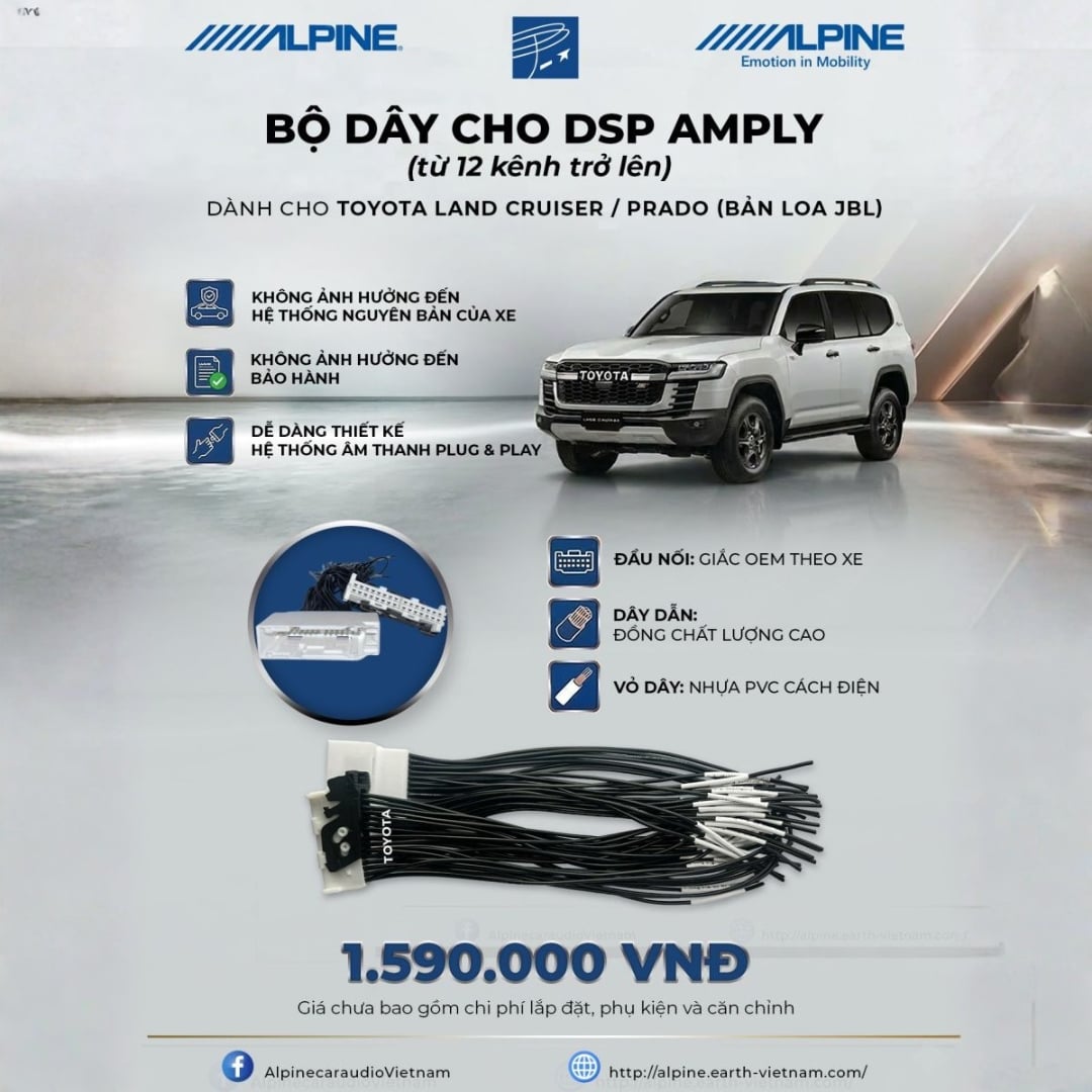 Dây lấy tín hiệu vào DSP theo xe Toyota Land Cruiser / Prado JBL 14 loa - Ảnh phụ