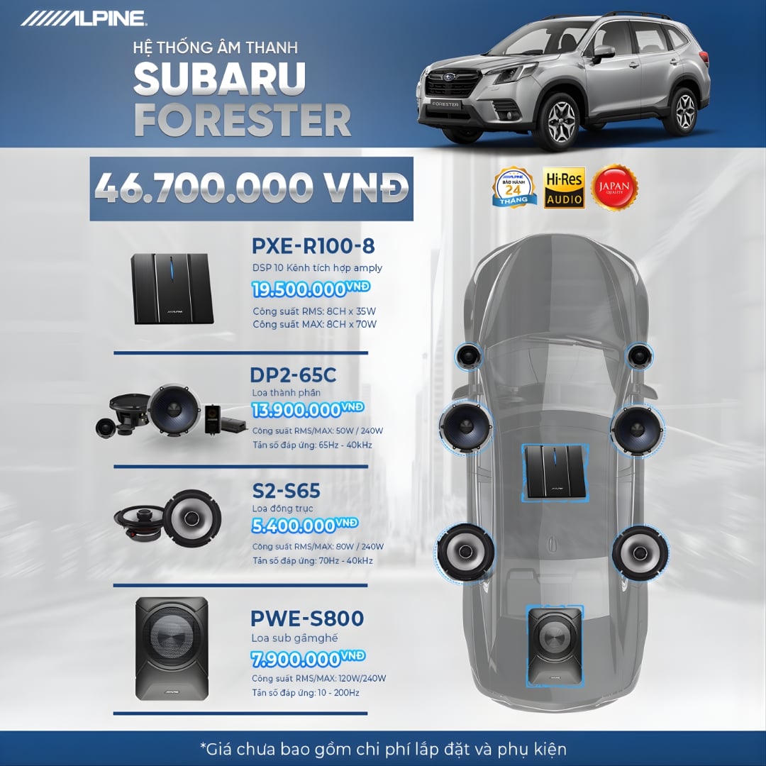 Độ loa ô tô Alpine Subaru Forester - Ảnh phụ
