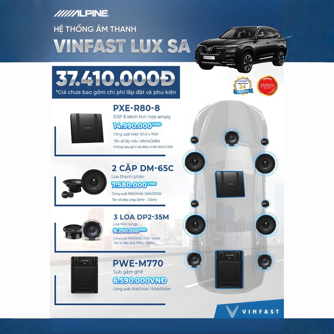 Độ loa ô tô Alpine VinFast Lux SA - Ảnh phụ