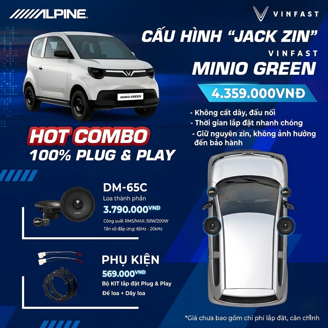Độ loa ô tô Alpine VinFast Minio Green - Ảnh phụ