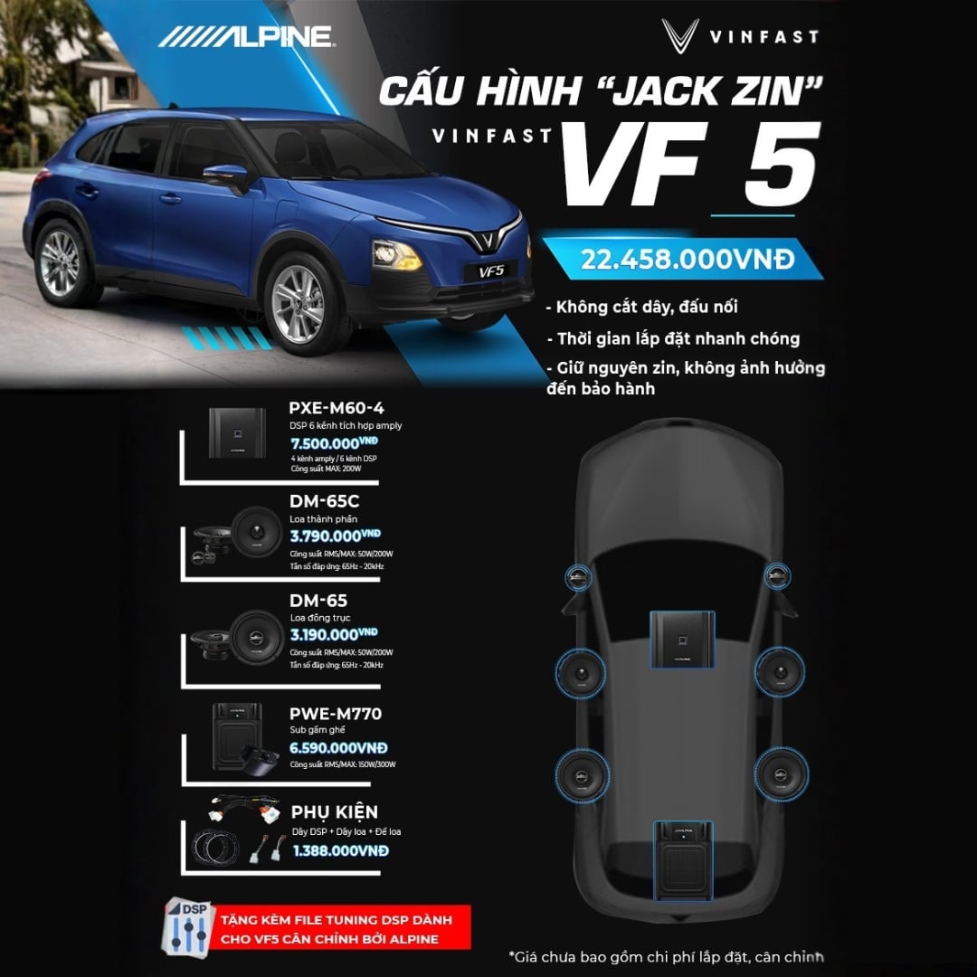 Độ loa ô tô Alpine VinFast VF5 - Ảnh phụ