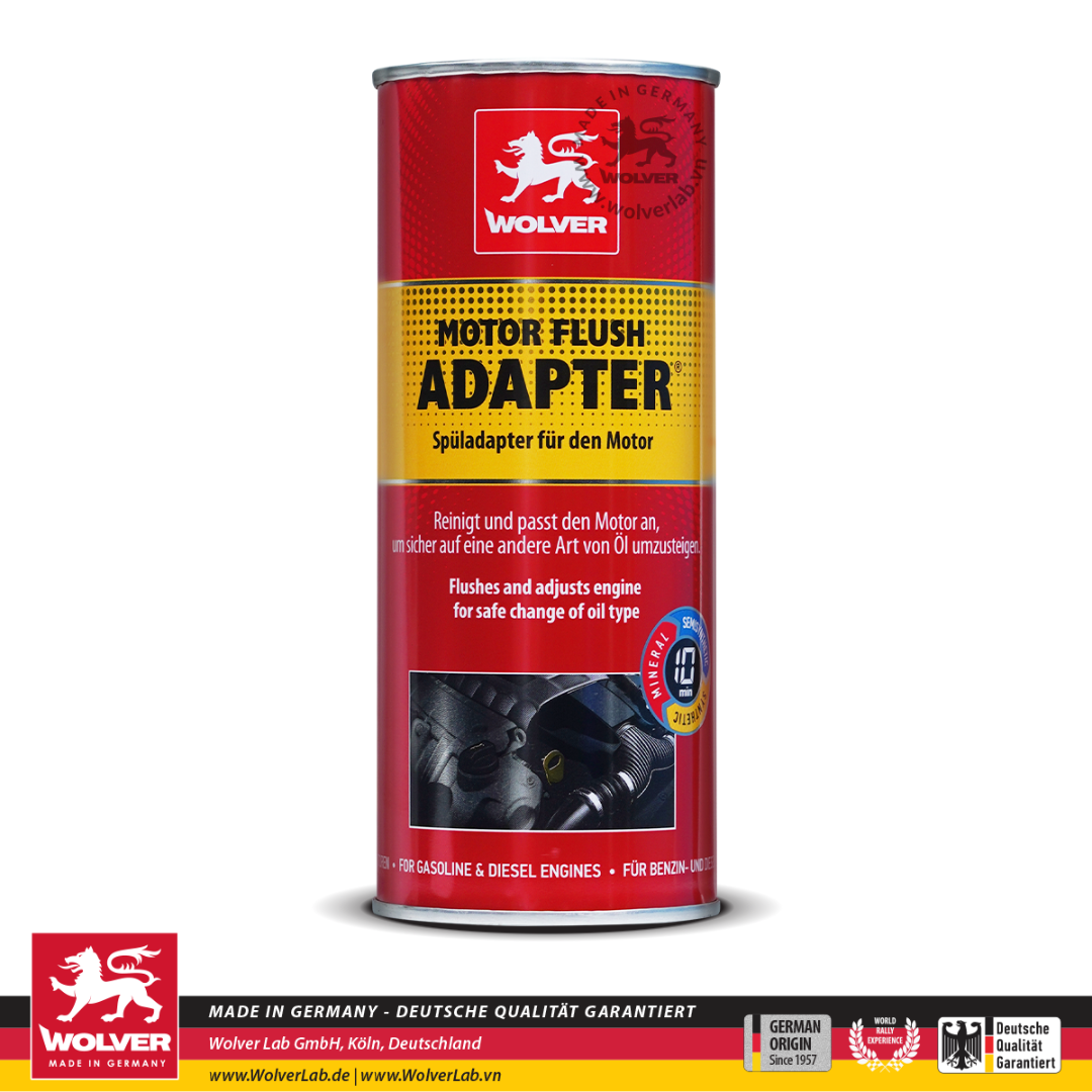 Dung Dịch Súc Rửa Hệ Thống Nhớt Wolver Motor Flush Adapter 350ml