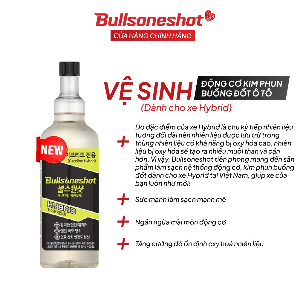Dung Dịch Vệ Sinh Kim Phun Xe Hybrid Bullsoneshot Hybrid 500ml