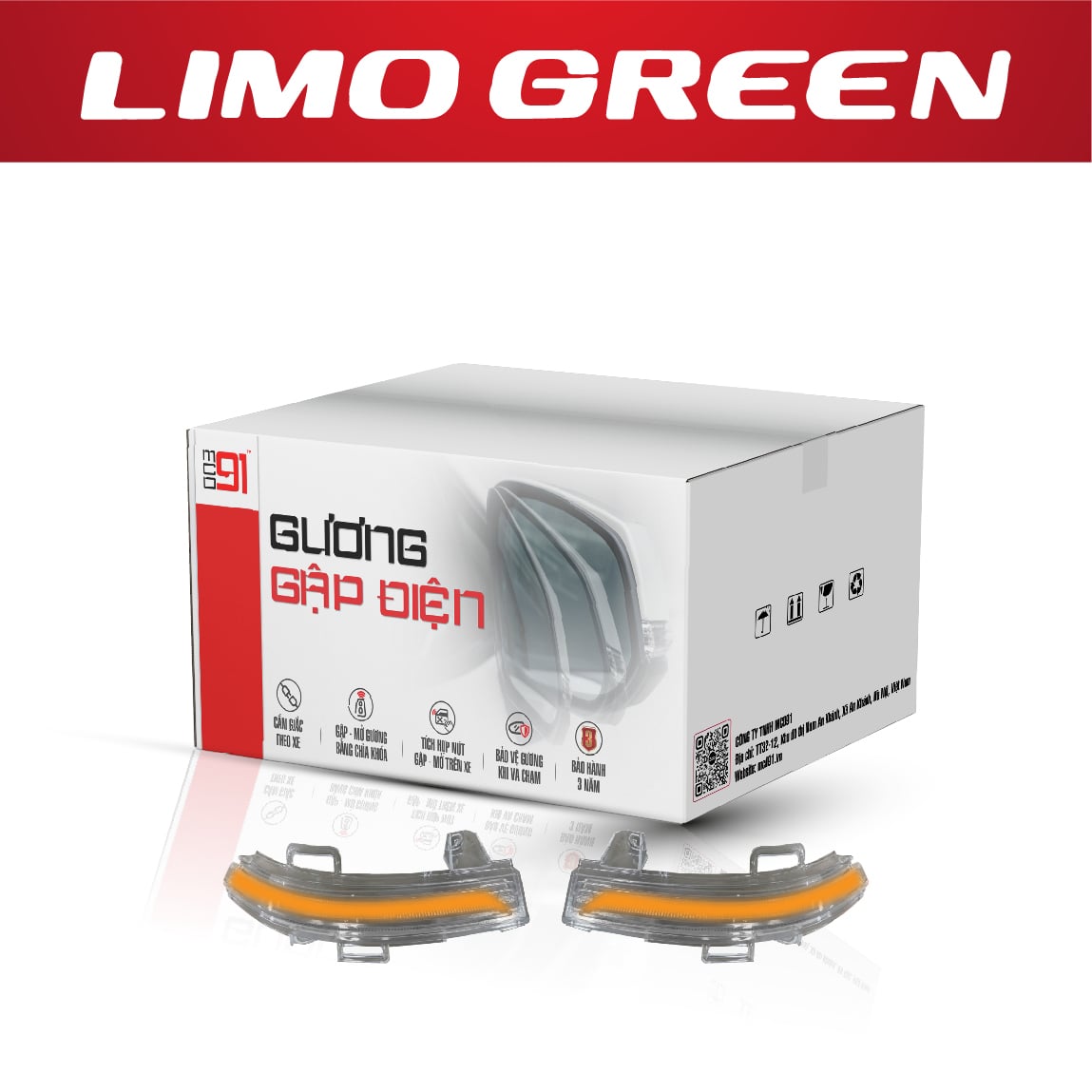 Gập Gương Tự Động MCD91 VinFast Limo Green Bản LED Xi Nhan