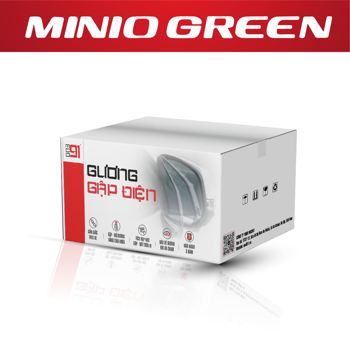 Gập Gương Tự Động MCD91 VinFast Minio Green Kèm Chỉnh Điện