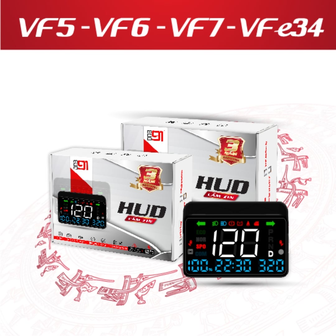 HUD Ô Tô MCD91 VinFast VF5, VF6, VF7 Hiển Thị Kính Lái