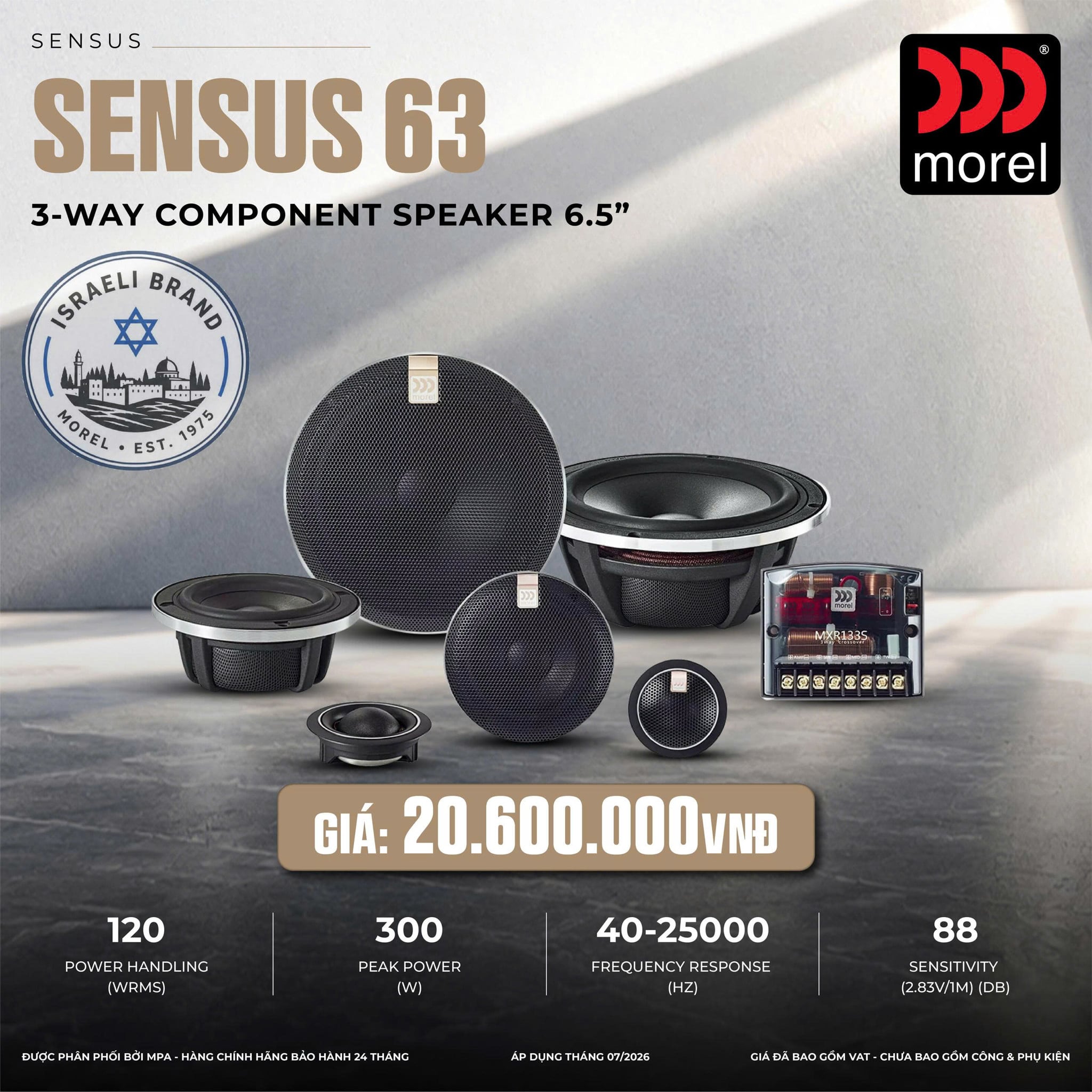 Loa Cánh Ô Tô Morel Sensus 63 3 Way 6.5 Inch