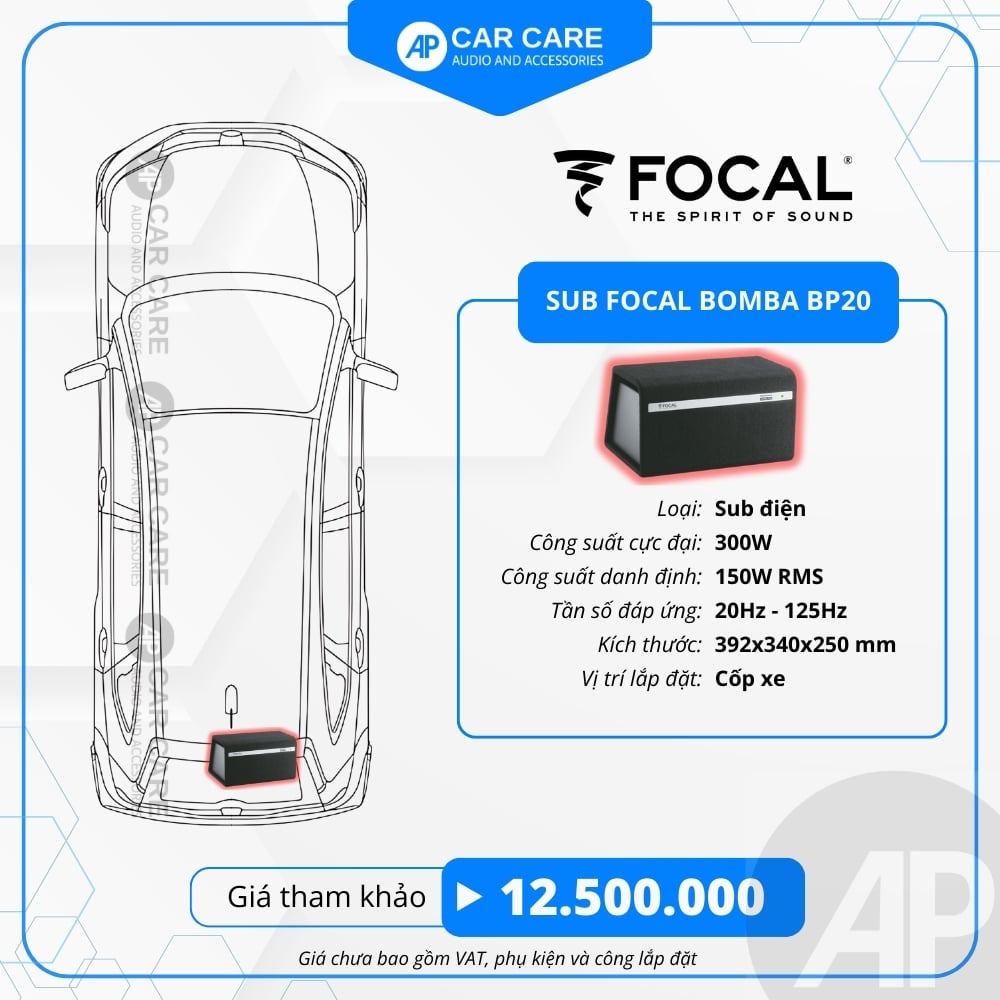 Loa SUB điện ô tô Focal Bomba BP20