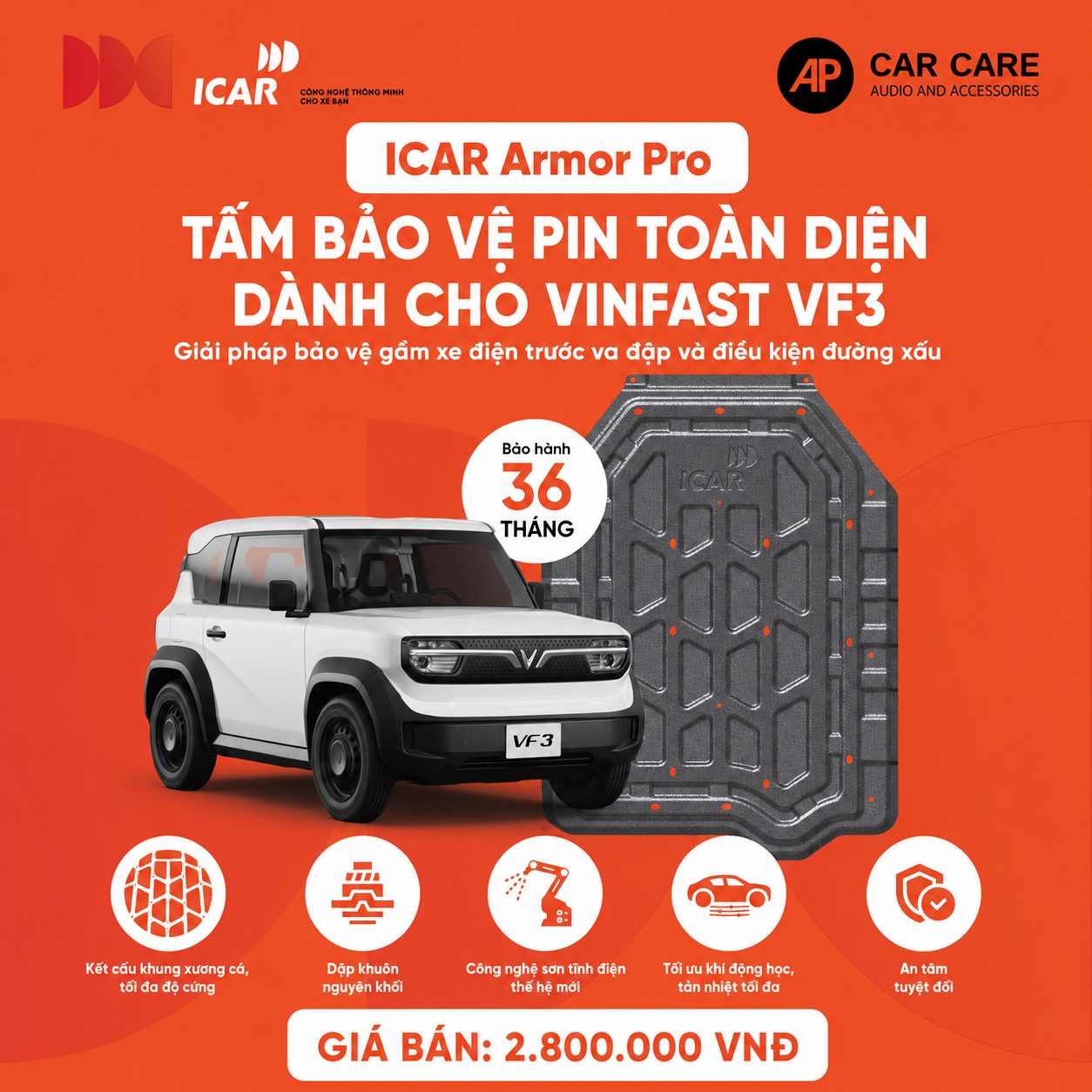 Tấm Bảo Vệ Pin iCar VinFast VF3 - Ảnh phụ