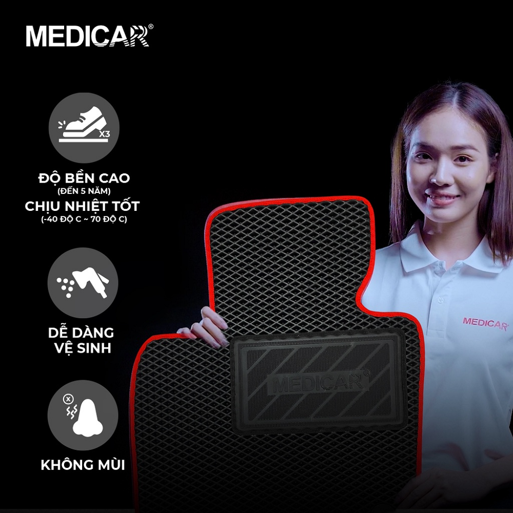 Thảm Sàn Ô Tô Medicar - Bộ 3 Hàng Ghế, Lót Cốp, Lưng Ghế - Ảnh phụ