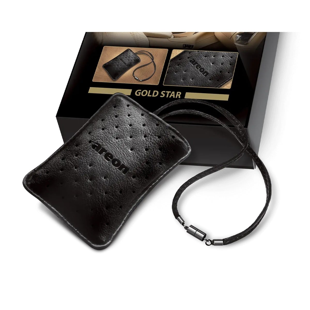 Túi Thơm Treo Xe Ô Tô Areon Gold Star Leather Hương Quế Gỗ - Ảnh phụ